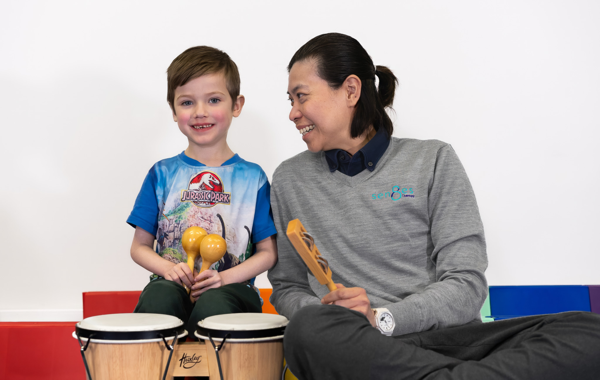 Occupational Therapist, Arisse, tailors her therapy sessions with young boy with Autism.